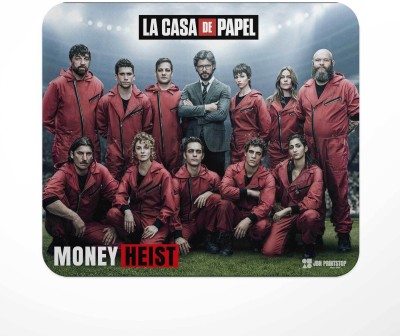 Jbn La Casa De Papel Money Heist Mouse Pad| Money Heist Merchandise Products | Premium Gaming Mouse pad | Anti-Slip Rubber Base | Designer Mouse Pad | Anti Skid Technology Mouse Pad for Laptops and Computers | Pack of 1 Mousepad(Multicolor)