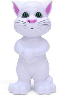 TOYSHUB Interactive Talking Tom Cat Toy for Kids Speaking Repeats What You Say(White)