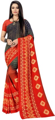 Winza Designer Striped Daily Wear Georgette Saree(Red)