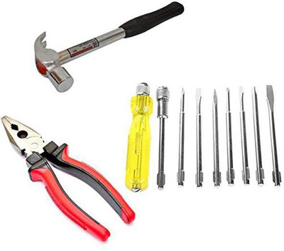 gizmo 8Pc Screwdriver Set, Steel Hammer 1/2 Inch, Cutting Plier Standard Screwdriver Set(Pack of 1)
