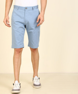 Peter England University Solid Men Light Blue Chino Shorts