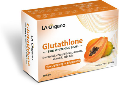 LA Organo Glutathione Papaya Skin Lightening & Brightening Soap For All Skin Type-Pack of 1(100 g)