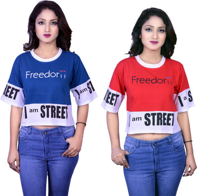 Kanchan World Casual Half Sleeve Printed Women Multicolor Top