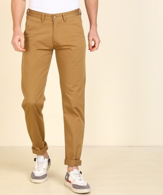 Peter England University Slim Fit Men Brown Trousers