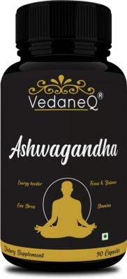 VedaneQ Organic Ashwagandha Powder Extract Capsules Supplements 90 Veg Capsules(90 No)