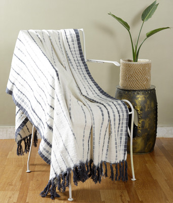 Handicraft-Palace Striped Single AC Blanket for  Mild Winter(Cotton, Multicolor4)