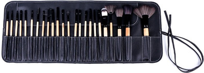 LARA KOSSLER Makeup Artists' Choice Black 24 pcs make up brushes(Pack of 24)