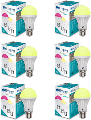 empire electrotech 1 W Basic Round B22 LED Bulb(Yellow, Pack of 6)