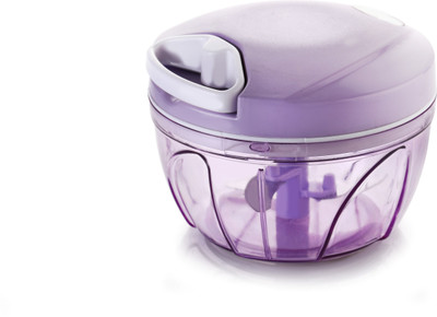 AKSHAR New Handy Mini Plastic Chopper with 3 Blades, Purple (400 ml) Vegetable & Fruit Chopper(1 SMART MINI FOOD PROCESSOR CHOPPER 400 ML)