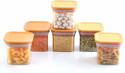 Analog Kitchenware Plastic Utility Container  - 550 ml(Pack of 6, Orange)