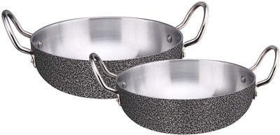LooksGood Premium series of High quality kadhai set of 2 / Cookware set(3.25 mm thick) Induction Bottom Cookware Set(Aluminium, 2 - Piece)