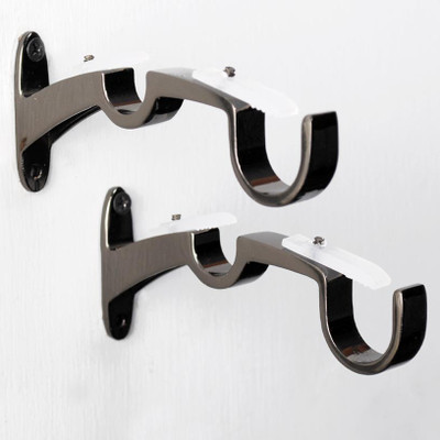 Deco Window Black Rod Rail Bracket Metal(Pack of 3)
