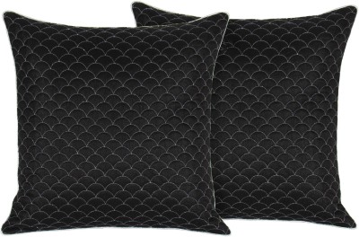 ZIKRAK EXIM Embroidered Cushions Cover(Pack of 2, 40 cm*40 cm, Black)
