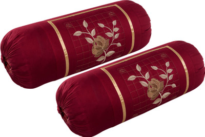 Harshita Creation Cotton Bolsters Cover(Pack of 2, 80 cm*40 cm, Maroon)