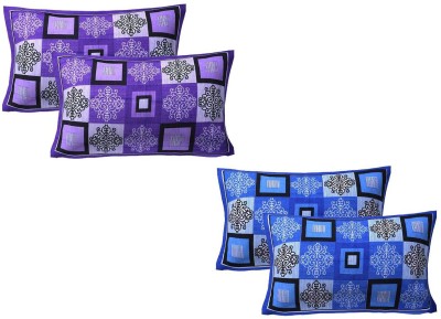 AJ Home Cotton Pillows Cover(Pack of 4, 43 cm*69 cm, Multicolor)