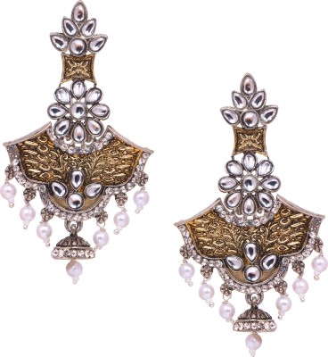 Adorn Antique Two Tone Oxodised Festive Earring For Women Metal Drops & Danglers, Chandbali Earring