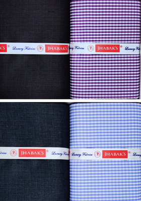 JHABAK'S Polycotton Checkered, Self Design Shirt & Trouser Fabric