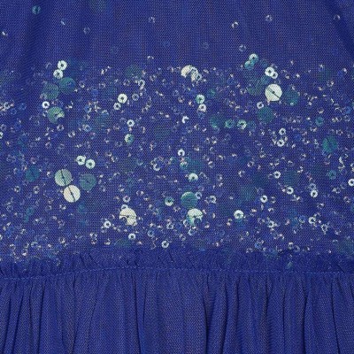 MINI KLUB Girls Midi/Knee Length Casual Dress(Blue, Short Sleeve)