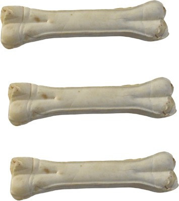 SCOOBEE Brandon 8 Inch 3 Pcs White Digestible Rawhide Pressed Bone For Dogs Dog Chew(200 g, Pack of 3)