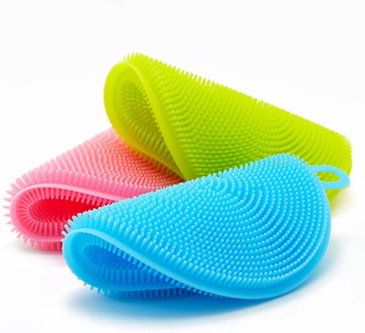 DS SERVICES Silicone Cleaning Sponge Scrub Pad(Regular)