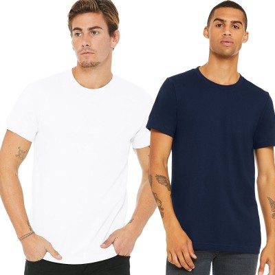 BLANCD Solid Men Round Neck White, Blue T-Shirt