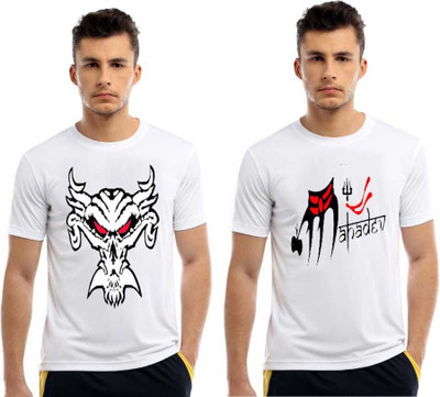 SK SMART COLLECTION Graphic Print Men Round Neck White T-Shirt