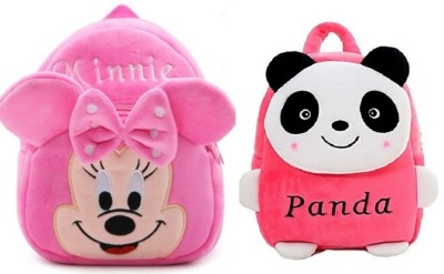 ForChild EMBO MINNIE + OLD PINK PANDA COMBO Premium Quality Soft School Bag For Baby, Age 2 - 5 Year, waterproof backpack, (14inch) Backpack  (Multicolor, 14 inch) School Bag(Multicolor, 10 L)