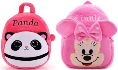 Bluemoon BM-COMBO OF 2 PINK PANDA,PINK MINNIE_626 12 L Backpack(Pink)