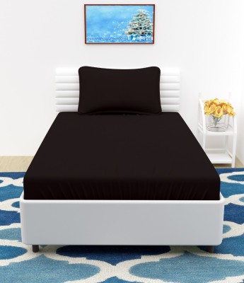 Divine Homes 150 TC Microfiber Single Solid Flat Bedsheet(Pack of 1, Black)