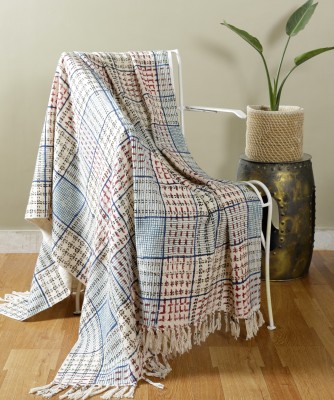 Handicraft-Palace Self Design Single AC Blanket for  Mild Winter(Cotton, White)