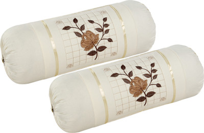 Harshita Creation Cotton Bolsters Cover(80 cm*40 cm, Gold)