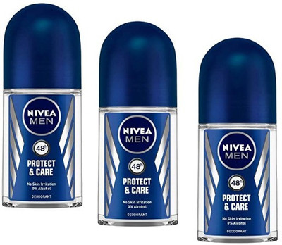 NIVEA Protect & Care - 50ml each - PC03 Deodorant Spray  -  For Men(150 ml, Pack of 3)