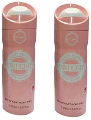 St. Louis PinkBerry Body Spray  -  For Men & Women(400 ml, Pack of 2)
