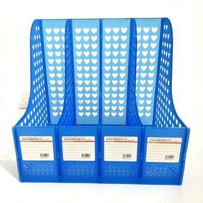 Stuti 4 Compartments plastic file holder(Blue)