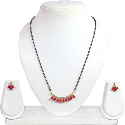 sunhari jewels Alloy Red, Black Jewellery Set(Pack of 1)