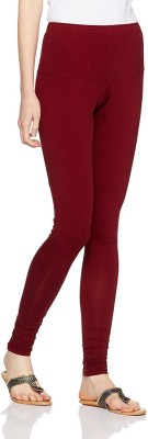 Lyra Churidar  Western Wear Legging(Maroon, Solid)