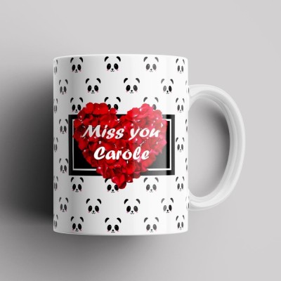 Beautum MISS YOU Carole Name Printed Best Gift White Creamic. Gift for girlfriend, Gift for boyfriend, Gift for best friend Model No:EBMSU003506 Ceramic Coffee Mug(350 ml)