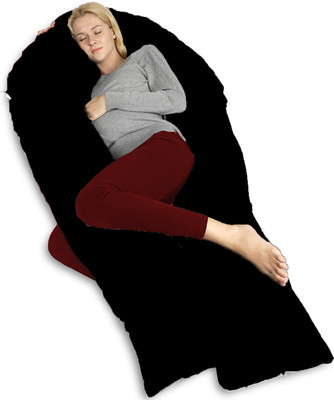 PUMPUM Polyester Fibre Solid Pregnancy Pillow Pack of 1(Black)