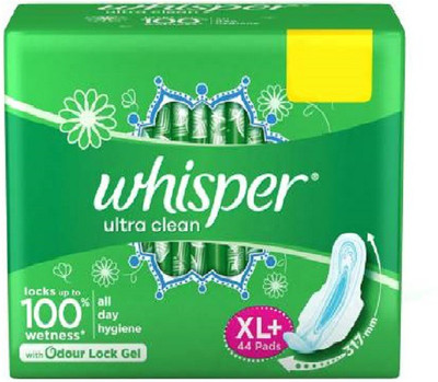 Whisper Ultra Clean XL+ Sanitary Pad pack of 44 Sanitary Pad(Pack of 44)