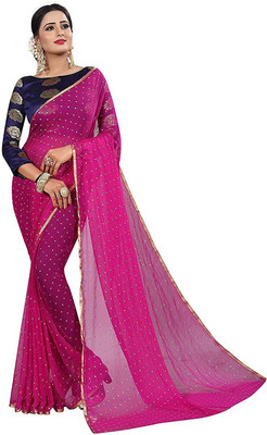 Prutha Fashions Embellished Bollywood Chiffon Saree(Multicolor)