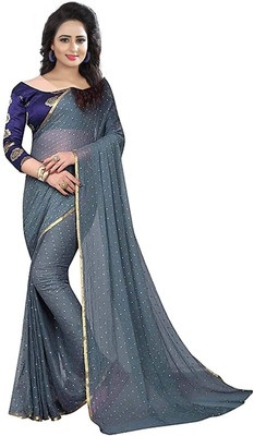 Prutha Fashions Embellished Bollywood Chiffon Saree(Grey)