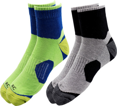 RC. ROYAL CLASS Men & Women Color Block Mid-Calf/Crew(Pack of 2)