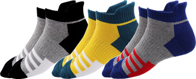 RC. ROYAL CLASS Men & Women Color Block, Striped Mid-Calf/Crew(Pack of 3)
