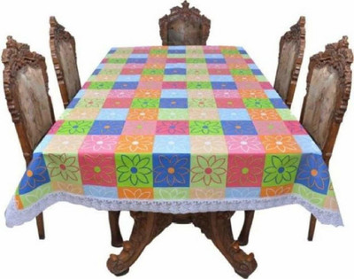 super fab Printed 6 Seater Table Cover(Multicolor, PVC)