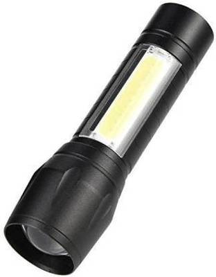 Texme Metal Flashlight Torch with Built in Battery and USB Cable 1 Micro-USB Charging Cable Torch