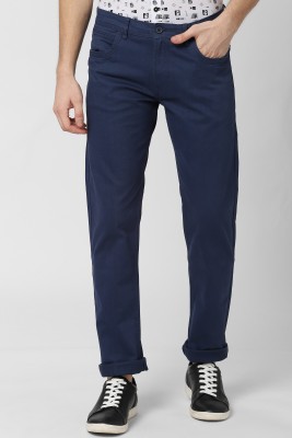 Peter England Slim Fit Men Dark Blue Trousers