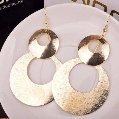 Mizorri Hyperbole Large Double Circle Metal Drops & Danglers