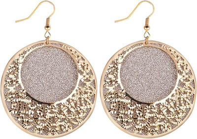 Misstyle Hollow Round Irregular Matte Dangle Earrings Agate Metal Drops & Danglers