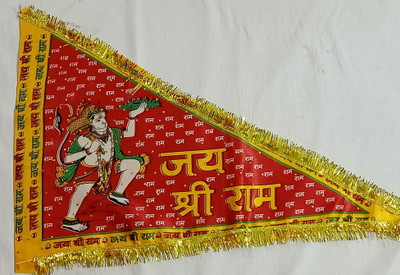 Gdc Hanumanji flag / Bajrangbali jhanda Triangle Hand Flag(Polyester)