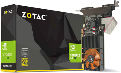 ZOTAC NVIDIA GeForce GT 710 2GB DDR3 FanSink Graphics Card with GeForce Experience 2 GB DDR3 Graphics Card